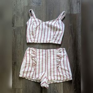 Forever 21 Red and White Stripe Two Piece Set